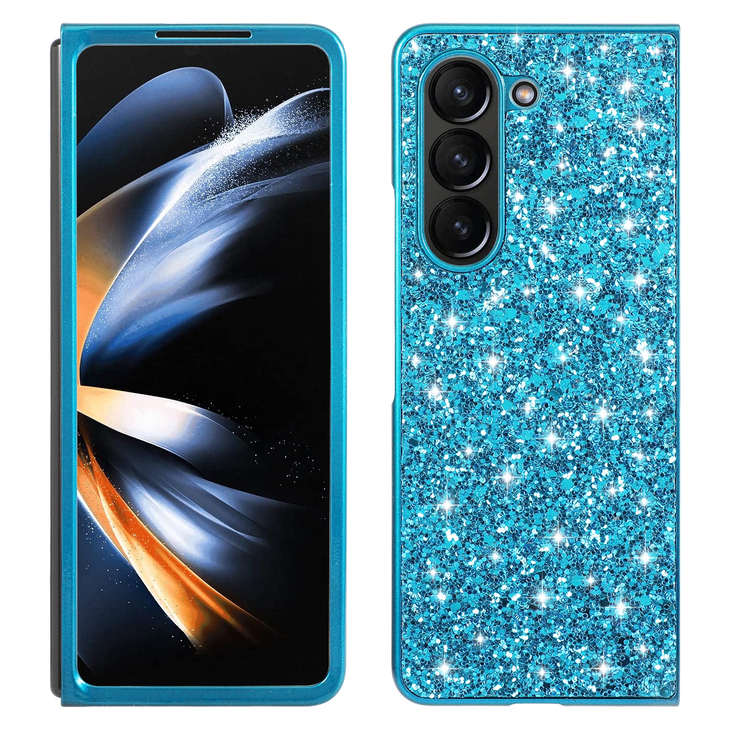 For Samsung Galaxy Z Fold5 5G Glitter Sequins Phone Case Electroplating TPU Frame Hard PC Back Cover For Samsung Galaxy Z Fold5 5G Glitter Sequins Phone Case Electroplating TPU Frame Hard PC Back Cover